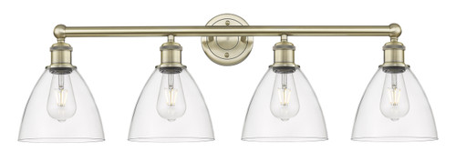 INNOVATIONS 616-4W-AB-GBD-752 Bristol Glass 4 34.5 inch Bath Vanity Light Antique Brass