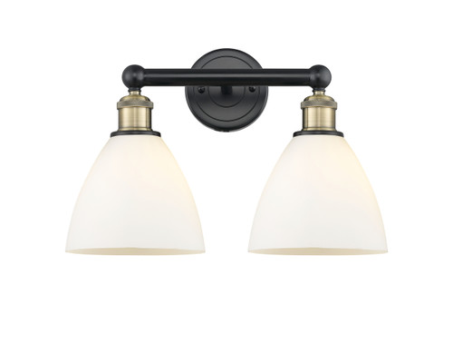 INNOVATIONS 616-2W-BAB-GBD-751 Bristol Glass 2 16.5 inch Bath Vanity Light Black Antique Brass