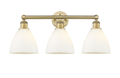 INNOVATIONS 616-3W-BB-GBD-751 Bristol Glass 3 25.5 inch Bath Vanity Light Brushed Brass