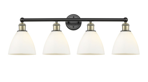 INNOVATIONS 616-4W-BAB-GBD-751 Bristol Glass 4 34.5 inch Bath Vanity Light Black Antique Brass