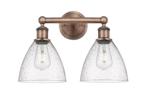 INNOVATIONS 616-2W-AC-GBD-754 Bristol Glass 2 16.5 inch Bath Vanity Light Antique Copper