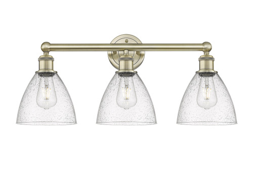 INNOVATIONS 616-3W-AB-GBD-754 Bristol Glass 3 25.5 inch Bath Vanity Light Antique Brass