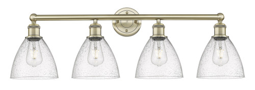 INNOVATIONS 616-4W-AB-GBD-754 Bristol Glass 4 34.5 inch Bath Vanity Light Antique Brass