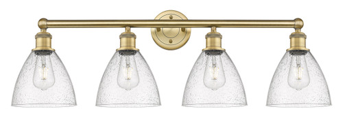 INNOVATIONS 616-4W-BB-GBD-754 Bristol Glass 4 34.5 inch Bath Vanity Light Brushed Brass
