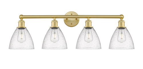 INNOVATIONS 616-4W-SG-GBD-754 Bristol Glass 4 34.5 inch Bath Vanity Light Satin Gold