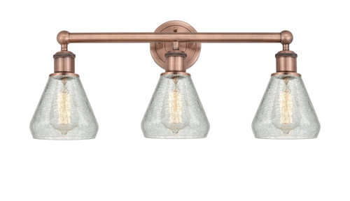 INNOVATIONS 616-3W-AC-G275 Conesus 3 24 inch Bath Vanity Light Antique Copper INNOVATIONS 616-3W-AC-G275 Conesus 3 24 inch Bath Vanity Light Antique Copper
