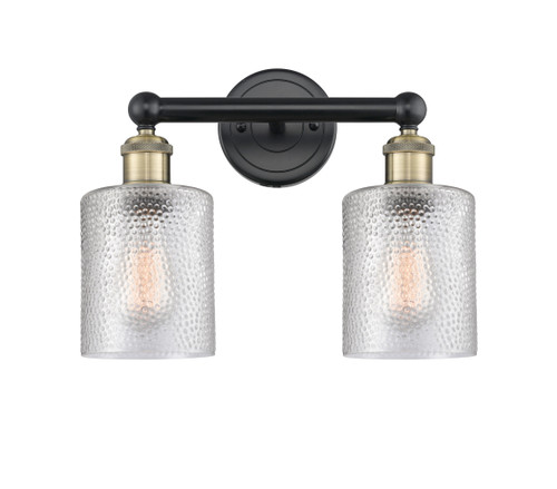 INNOVATIONS 616-2W-BAB-G112 Cobbleskill 2 14 inch Bath Vanity Light Black Antique Brass