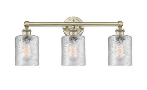 INNOVATIONS 616-3W-AB-G112 Cobbleskill 3 23 inch Bath Vanity Light Antique Brass