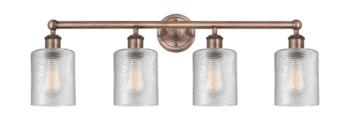 INNOVATIONS 616-4W-AC-G112 Cobbleskill 4 32 inch Bath Vanity Light Antique Copper