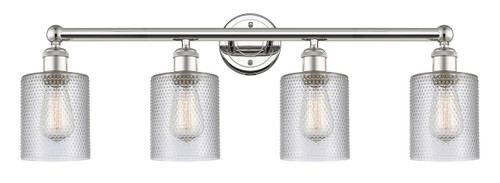INNOVATIONS 616-4W-PN-G112 Cobbleskill 4 32 inch Bath Vanity Light Polished Nickel