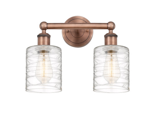 INNOVATIONS 616-2W-AC-G1113 Cobbleskill 2 14 inch Bath Vanity Light Antique Copper