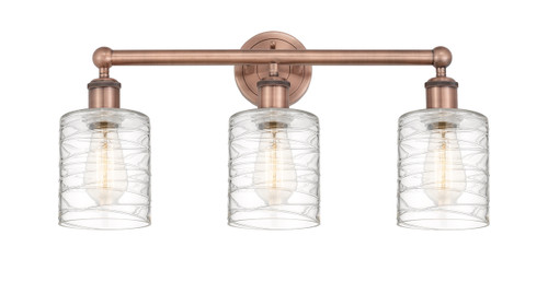 INNOVATIONS 616-3W-AC-G1113 Cobbleskill 3 23 inch Bath Vanity Light Antique Copper
