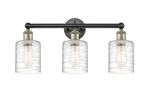 INNOVATIONS 616-3W-BAB-G1113 Cobbleskill 3 23 inch Bath Vanity Light Black Antique Brass
