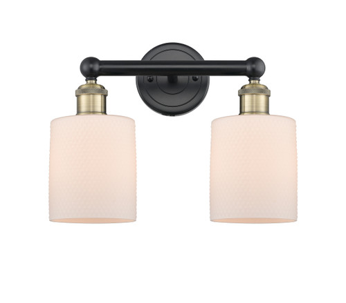 INNOVATIONS 616-2W-BAB-G111 Cobbleskill 2 14 inch Bath Vanity Light Black Antique Brass