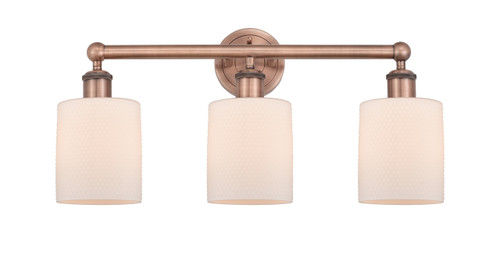 INNOVATIONS 616-3W-AC-G111 Cobbleskill 3 23 inch Bath Vanity Light Antique Copper