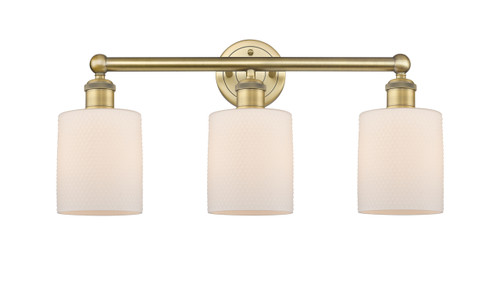 INNOVATIONS 616-3W-BB-G111 Cobbleskill 3 23 inch Bath Vanity Light Brushed Brass