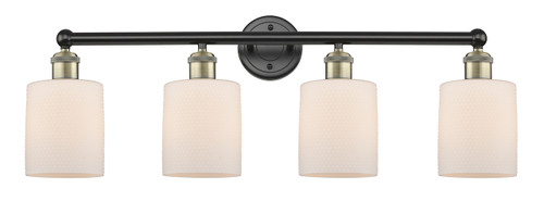 INNOVATIONS 616-4W-BAB-G111 Cobbleskill 4 32 inch Bath Vanity Light Black Antique Brass