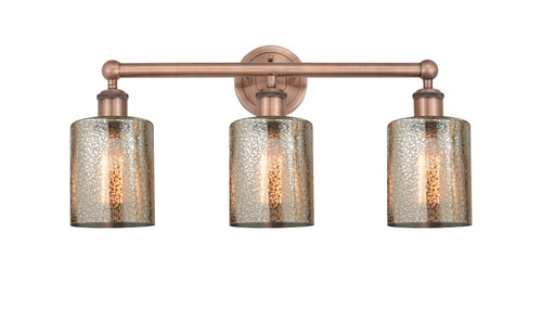 INNOVATIONS 616-3W-AC-G116 Cobbleskill 3 23 inch Bath Vanity Light Antique Copper