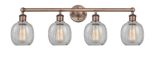 INNOVATIONS 616-4W-AC-G105 Belfast 4 33 inch Bath Vanity Light Antique Copper