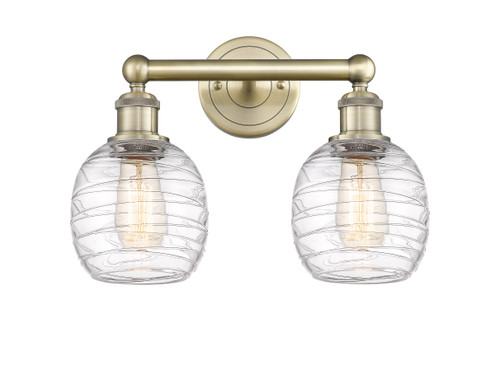 INNOVATIONS 616-2W-AB-G1013 Belfast 2 15 inch Bath Vanity Light Antique Brass