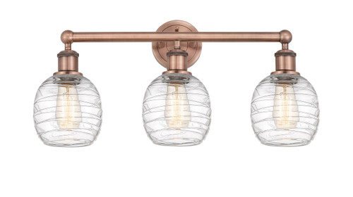 INNOVATIONS 616-3W-AC-G1013 Belfast 3 24 inch Bath Vanity Light Antique Copper