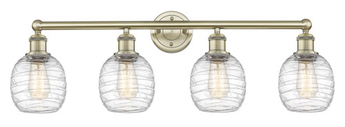INNOVATIONS 616-4W-AB-G1013 Belfast 4 33 inch Bath Vanity Light Antique Brass