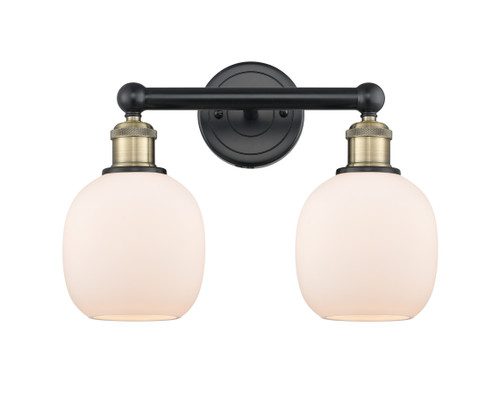 INNOVATIONS 616-2W-BAB-G101 Belfast 2 15 inch Bath Vanity Light Black Antique Brass