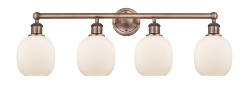 INNOVATIONS 616-4W-AC-G101 Belfast 4 33 inch Bath Vanity Light Antique Copper