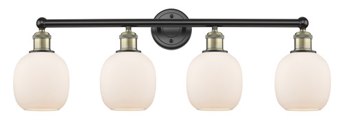 INNOVATIONS 616-4W-BAB-G101 Belfast 4 33 inch Bath Vanity Light Black Antique Brass