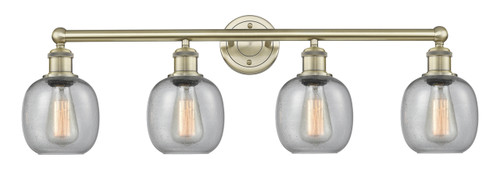 INNOVATIONS 616-4W-AB-G104 Belfast 4 33 inch Bath Vanity Light Antique Brass