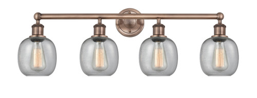 INNOVATIONS 616-4W-AC-G104 Belfast 4 33 inch Bath Vanity Light Antique Copper