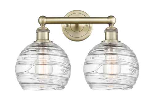 INNOVATIONS 616-2W-AB-G1213-8 Athens Deco Swirl 2 17 inch Bath Vanity Light Antique Brass