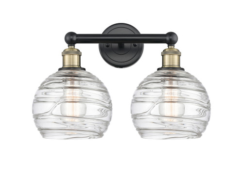 INNOVATIONS 616-2W-BAB-G1213-8 Athens Deco Swirl 2 17 inch Bath Vanity Light Black Antique Brass