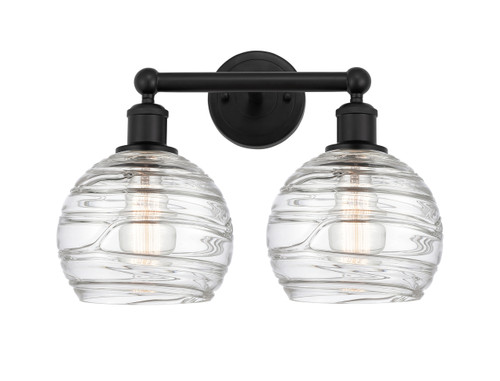 INNOVATIONS 616-2W-BK-G1213-8 Athens Deco Swirl 2 17 inch Bath Vanity Light Matte Black