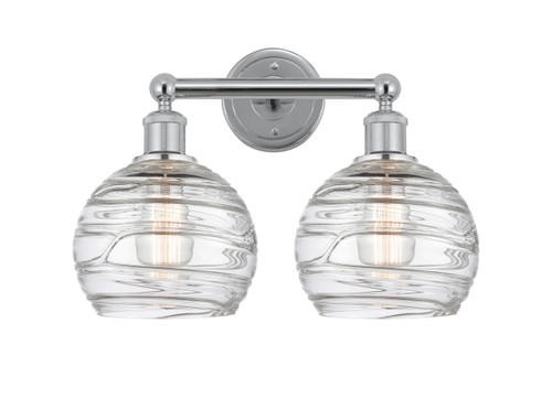 INNOVATIONS 616-2W-PC-G1213-8 Athens Deco Swirl 2 17 inch Bath Vanity Light Polished Chrome