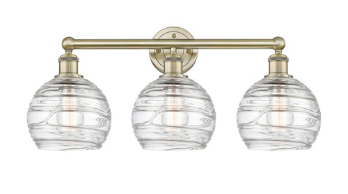 INNOVATIONS 616-3W-AB-G1213-8 Athens Deco Swirl 3 26 inch Bath Vanity Light Antique Brass