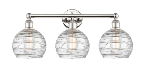 INNOVATIONS 616-3W-PN-G1213-8 Athens Deco Swirl 3 26 inch Bath Vanity Light Polished Nickel