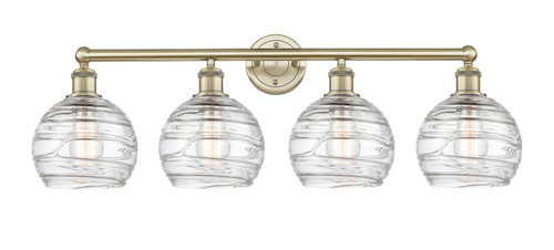 INNOVATIONS 616-4W-AB-G1213-8 Athens Deco Swirl 4 35 inch Bath Vanity Light Antique Brass