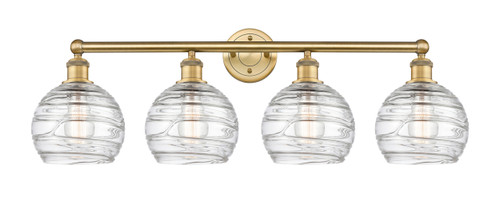 INNOVATIONS 616-4W-BB-G1213-8 Athens Deco Swirl 4 35 inch Bath Vanity Light Brushed Brass