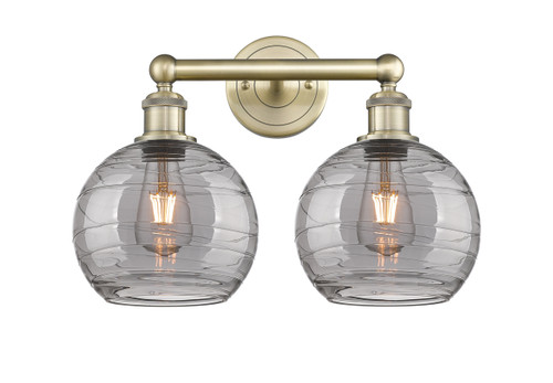 INNOVATIONS 616-2W-AB-G1213-8SM Athens Deco Swirl 2 17 inch Bath Vanity Light Antique Brass