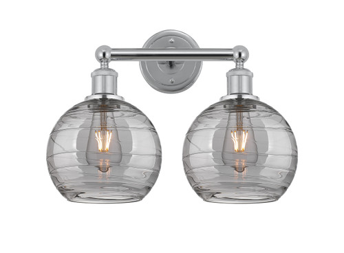 INNOVATIONS 616-2W-PC-G1213-8SM Athens Deco Swirl 2 17 inch Bath Vanity Light Polished Chrome