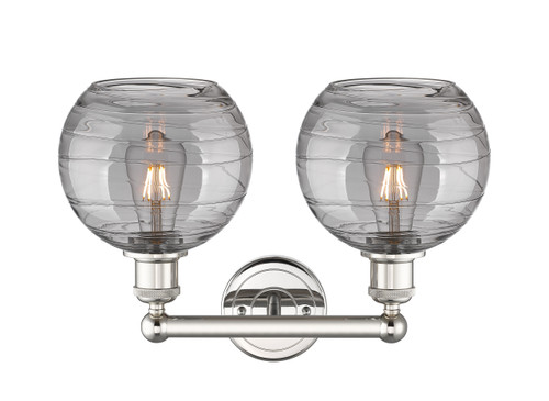 INNOVATIONS 616-2W-PN-G1213-8SM Athens Deco Swirl 2 17 inch Bath Vanity Light Polished Nickel