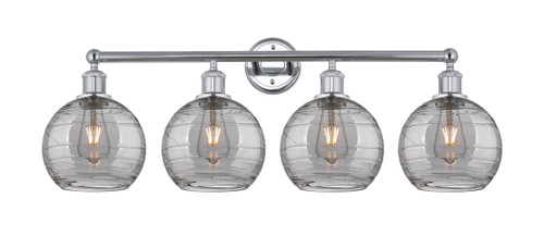INNOVATIONS 616-4W-PC-G1213-8SM Athens Deco Swirl 4 35 inch Bath Vanity Light Polished Chrome