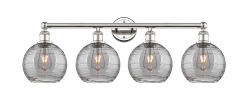 INNOVATIONS 616-4W-PN-G1213-8SM Athens Deco Swirl 4 35 inch Bath Vanity Light Polished Nickel