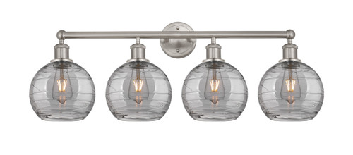 INNOVATIONS 616-4W-SN-G1213-8SM Athens Deco Swirl 4 35 inch Bath Vanity Light Satin Nickel