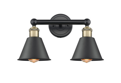 INNOVATIONS 616-2W-BAB-M8-BK Edison 2 15.5 inch Bath Vanity Light Black Antique Brass
