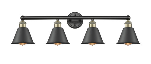 INNOVATIONS 616-4W-BAB-M8-BK Edison 4 33.5 inch Bath Vanity Light Black Antique Brass
