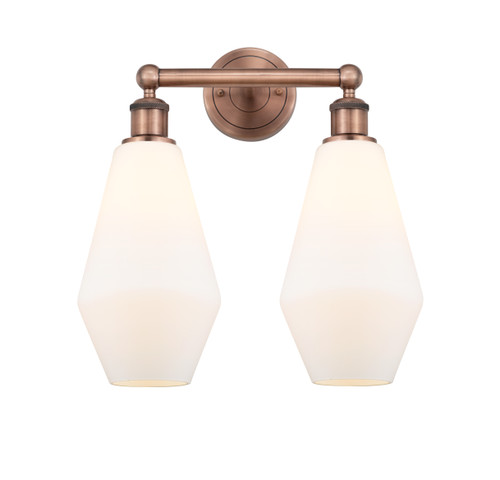 INNOVATIONS 616-2W-AC-G651-7 Cindyrella 2 16 inch Bath Vanity Light Antique Copper