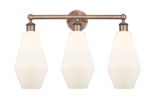 INNOVATIONS 616-3W-AC-G651-7 Cindyrella 3 25 inch Bath Vanity Light Antique Copper