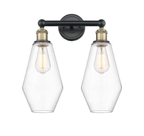 INNOVATIONS 616-2W-BAB-G652-7 Cindyrella 2 16 inch Bath Vanity Light Black Antique Brass